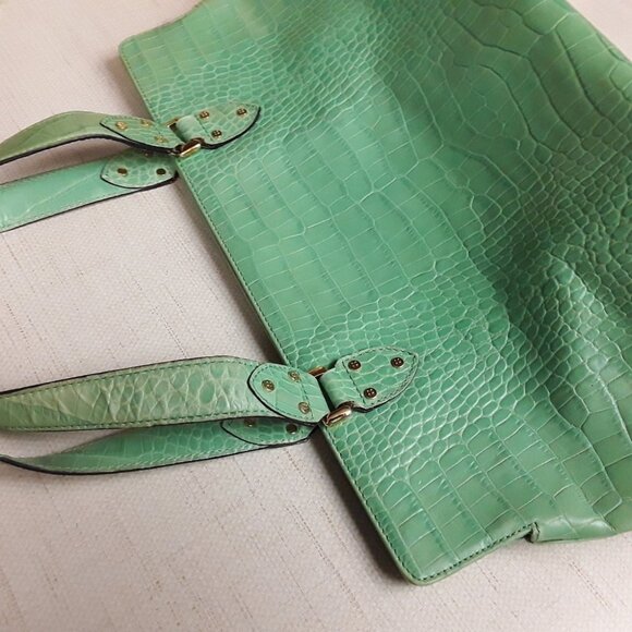 Kate Spade Lime Green Alligator Leather Purse Bag - Picture 1 of 6